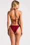 Women's Bikini Set Triangle Covered Halter Neck Tie Side Detail Plain Pattern Knitted Fabric Slip Bottom - 5
