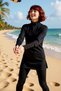 Women's Swimsuit Full Covered Suit Round Neck Long Sleeve Knitted Diving Fabric Waterproof - 4