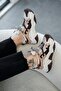 Tona Women's Thick Soled Lace-Up Sneakers Brown - 3