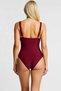 Women's Swimsuit Double Breasted Detailed Gathering Effect V-Neck Balconette Supported Cap Knitted Fabric Sleeveless Stylish - 5