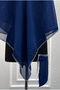Square Navy Blue Chiffon Groom Shoulder Cover, Silver Glitter Edge, Groomsmen Bridesmaid Henna Soldier Shawl Veil - 4
