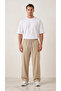 Men's Beige Parachute Fabric Baggy Oversize Loose Fit Sweatpants - 2