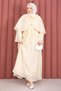Triple Hijab Set with Allerli Brooch Detail on Top, Yellow - 5