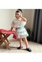 Dress with Floral Pattern and Sequin Detail for Girls, 2-Piece Set - Blue - 2