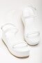 Zri̇n-1027 Premium White Wedge Heel Women's Sandals - 4