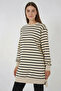 Women's Crew Neck Striped Viscose Black Hijab Tunic - 4