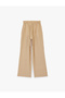 Viscose Fabric Tie-Waist Pocketed Straight Wide-Leg Striped Trousers - 4