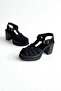 Black Suede Platform Strappy Women's Sandals P9012 - 2