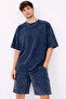 Oversize Anthracite Washed Suit Unprinted 100% Cotton Comfortable Casual Style