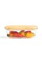Glass Storage Container 1520ml, Rectangular Borosilicate Storage Container with Wooden Lid BGC54
