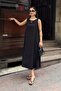 Women's Draped Sleeveless A-Line Modal Textured Woven Dress - 5