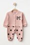 Baby Girl Snap Bow Embroidered 100% Cotton Jumpsuit 0 Months 6 Months