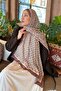 Ethnic Pattern Bamboo Shawl Milk Coffee - 3
