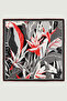 Black Botanical Patterned Silk Scarf
