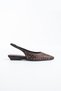 Zenvia Women's Brown Satin Stone Detailed Flat Heeled Casual Shoes