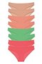 Glb-Stl41414 8 Pieces Super Eco Set Lycra Women's Slip Panties Skin Powder Green Fuchsia