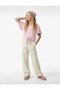 Short Sleeve V-Neck Linen and Viscose Blend Tie-Up Blouse - 2
