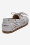 Stevo White Skin Genuine Leather Perforated Lace-Up Women's Loafer Shoes - 5
