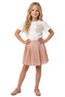 Girl's Floral Appliqué T-Shirt and Polka Dot Pleated Skirt 2-Piece Set 2-5 Years Old