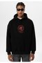 Pocket detailed printed oversize sweatshirt - 2
