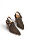 Y654329102 Brown Genuine Leather Suede Studded Detailed Western Heeled Shoes - 8