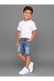 Boy's Denim Shorts with Lycra and Ripped Detail, Summer Jean Bermuda