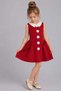 Girl's Baby Collared, Rose Embroidered Skirt, Asymmetrical Cut, Sleeveless Red Dress - 3