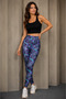 Women's High Waist Digital Patterned Gathering Sports Leggings - 2