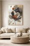Pastel Tones Floral Glass Painting - Gold Metal Framed Painting for Home, Business, and School - 2