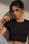 Women's Cotton Oversize Short Sleeve Crop T-Shirt - 2