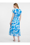 Rochie de damă modră, cu model - 4
