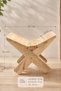 Şanlıurfa Handmade Solid Wood Stool Lectern |   Natural Wood Seat |   Decorative and Durable - 3