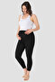 Adjustable Waist Black Stretchy High Waist Maternity Leggings - 2