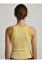 Women's Yellow White Striped Premium Camisole Slim Fit Cylinder Style Crew Neck Undershirt - 2