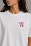 Pink Mood Love Embroidered White Regular Fit Unisex T-Shirt 30/1 Regular Fabric - 2