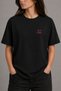 Pink Mood 90S Girl Embroidered Black Regular Fit Unisex T-Shirt 30/1 Regular Fabric - 5