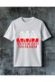 Never Did No Harm Red Printed Oversized T-Shirt