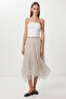 Polka Dot Wrinkled Effect Chiffon Skirt Lub0351 Kemi̇k - 3