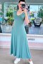 V-Neck Pocketed Viscose Combed Cotton Dress 6Y011 - 3