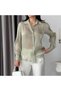 Shiny Chiffon Shirt with Collar Brooch Detail - 4