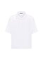 Seamless short sleeve pocketless oversize linen shirt