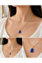 Cobalt Blue Crystal Drop Necklace - 3