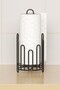 Countertop Standing Towel Napkin Holder Organizer Roll Paper Holder Stand Metal Black Oval Towel Holder