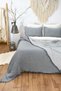 100% Cotton 4 Layer Muslin Bedspread Anthracite Gray Color Single Size 160X230 Cm. 1 Pillowcase 50X70 Cm. - 4