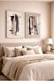 Brushed Earth Tones Concept 2-Piece Glass Painting Set with Silver Metal Frame for Home and Office - 3