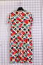 Women's Plus Size Lycra Crew Neck Mixed Pattern Short Sleeve Mother Combed Cotton Dress - 3