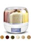 360° Rotatable Cereal & Grain Dispenser 15Lbs – Multi-Compartment Food Storage Container - 5