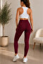 Narrow Leg Disco Fabric High Waist Leggings - 3