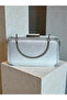 Silver Laser Patterned Metal Handle Women's Evening Dress Bag Wedding Engagement Graduation - 5