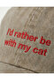 I'D Rather Be with My Cat Embroidered Hat / "I'D Rather Be with My Cat" Cat Themed Embroidered Hat - 3